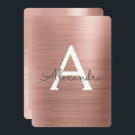 Rosé goud | Blush Pink 40e verjaardagsfeestje Kaart<br><div class="desc">Roos Gold Modern en Elegant Girly Verjaardagsfeest Monogram Naam en Initiaal 40e Verjaardagsfeestuitnodiging. Deze 40e verjaardagsuitnodiging is ideaal voor het Roos Gold Faux Brushed Metal Metallic Stainless Steel Girly Party op zoek om te vieren in Pink Rose Gold. Neem contact op met de ontwerper als u meer overeenkomende objecten nodig...</div>