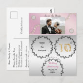 Rose Goud Diamanten 10e Verjaardag Save the Date Briefkaart (Voorkant / Achterkant)