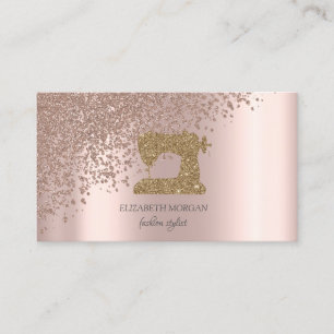 Rose Goud Diamanten Goud Glitter Naaimachine Visitekaartje