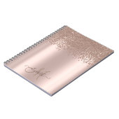 Rose Goud Diamanten Monogram Notitieboek (Linkerzijde)