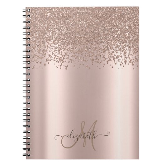 Rose Goud Diamanten Monogram Notitieboek (Voorkant)