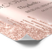 Rose Goud Drips Brunch & Bubbly Bruidsuitnodiging Poster (Hoek)