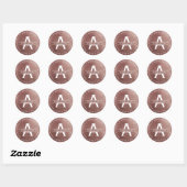 Rosé goud | Elegant Modern Monogram Retouradres Ronde Sticker (Vel)