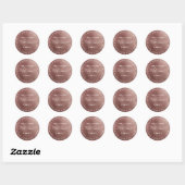 Rosé goud | Elegante moderne toekomst Mr en Mrs. Ronde Sticker (Vel)