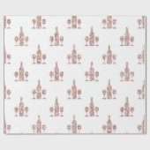 Rosé Goud en Goud Glitter Wijn thema Cadeaupapier (Vlak)