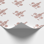 Rosé Goud en Goud Glitter Wijn thema Cadeaupapier (Hoek)