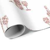 Rosé Goud en Goud Glitter Wijn thema Cadeaupapier (Rol Hoek)