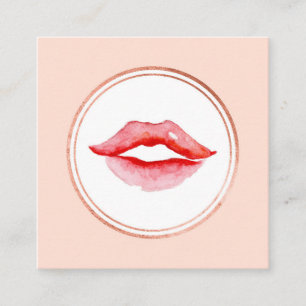Rose Goud en Roze Social Media Icoon voor Make-up  Vierkante Visitekaartje