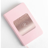Rose goud en zilver glitter monogram vierkante sticker
