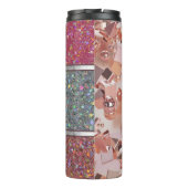 Rosé goud | Faux Glitter Thermosbeker (Achterkant)