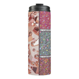 Rosé goud   Faux Glitter Thermosbeker