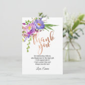 Rose Goud Folie, bedankkaart Kaart (Staand voorkant)