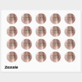 Rose Goud Folie Bruiloft Save the Date Ronde Sticker (Vel)