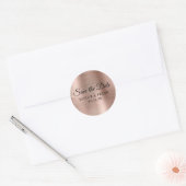 Rose Goud Folie Bruiloft Save the Date Ronde Sticker (Envelop)