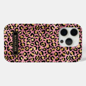 Rose Goud Folie Luipaardprint Monogram Case-Mate iPhone Case (Achterkant (horizontaal))