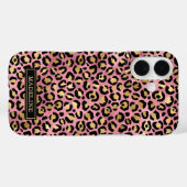 Rose Goud Folie Luipaardprint Monogram Case-Mate iPhone Case (Achterkant (horizontaal))