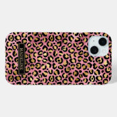 Rose Goud Folie Luipaardprint Monogram Case-Mate iPhone Case (Achterkant (horizontaal))