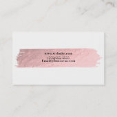 Rose Goud Folie Make-up Moderne Script Penselenstr Visitekaartje (Achterkant)