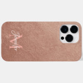 Rose Goud Folie Textuur Foto Monogram Case-Mate iPhone Case (Achterkant (horizontaal))