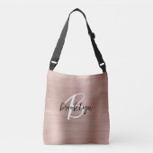 Rose Goud Geborsteld Metaal Monogram  Crossbody Tas (Voorkant)