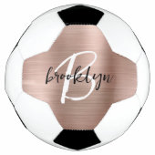 Rose Goud Geborsteld Metaal Monogram Voetbal (Voorkant)