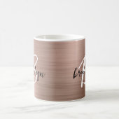 Rose Goud Geborsteld Metaal Schrift Monogram Koffiemok (Center)