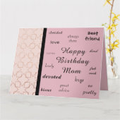 Rosé goud. Gelukkige verjaardag mama! Kaart (Gele Bloem)