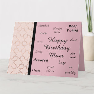 Rosé goud. Gelukkige verjaardag mama! Kaart
