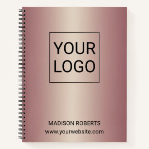 Rose Goud Gepersonaliseerd Logo Zakelijk  Notitieboek