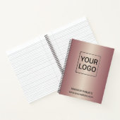 Rose Goud Gepersonaliseerd Logo Zakelijk Notitieboek (Binnen)