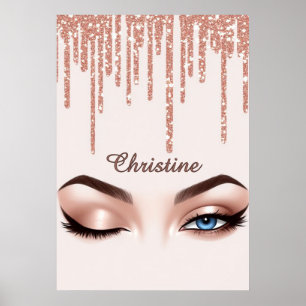 ✨ Rose Goud Glamour Sfeer voor Chic Vrouwelijke St Poster
