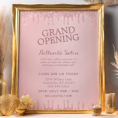 Rose Goud Glitter Druppels Salon Grand Opening Flyer