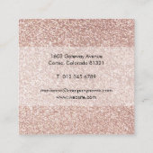 Rose Goud Glitter Ogen Wenkbrauwen Wimpers Vierkante Visitekaartje (Achterkant)