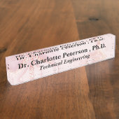 Rose Goud Glitter PhD of Doctorsgraad Naambordje (Zijkant)