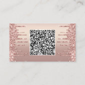 Rose Goud Glitter QR Code Zakelijke Kaarten Voorbe Visitekaartje (Voorkant)