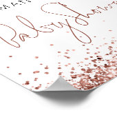 Rose Goud Glitter Script Welkom bij Baby Shower Poster (Hoek)
