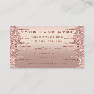 Rose Goud Glitter Visitekaartjes Ontwerp uw eigen