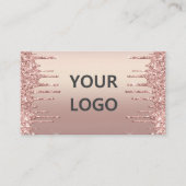 Rose Goud Glitter Visitekaartjes Ontwerp uw eigen (Voorkant)