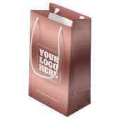 Rose Goud Gradiënt Zakelijk Logo Zakelijke Klein Cadeauzakje (Achterkant Gekanteld)