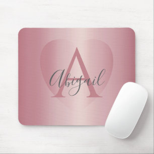 Rose Goud Hart Monogram Muismat