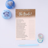 Rose Goud Hoe Goed Ken Je de Bruid Spel Flyer (Enkel)