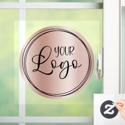 Rose Goud Kleurverloop Cirkel Zakelijk Logo Raamsticker (Huis)