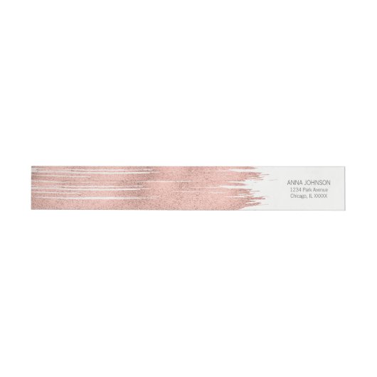 Rose Goud Kwast Zijkant Adreslabel (Individueel)
