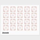 Rose Goud Lash Reiniger Stijlvol Frame Vierkante Sticker (Vel)