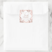 Rose Goud Lash Reiniger Stijlvol Frame Vierkante Sticker (Tas)