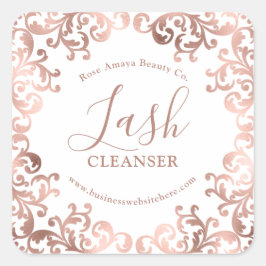 Rose Goud Lash Reiniger Stijlvol Frame Vierkante Sticker