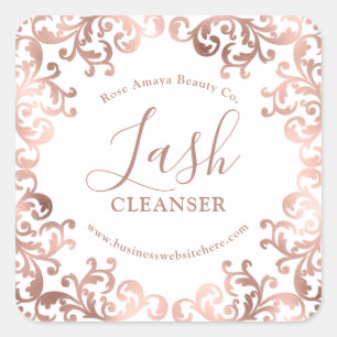 Rose Goud Lash Reiniger Stijlvol Frame Vierkante Sticker