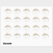 Rose Goud Lente Bloemachtig Bruidsfeest Favor    Ronde Sticker (Vel)