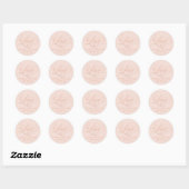 Rose Goud Liefde Script Blush Monogram Bruiloft Ronde Sticker (Vel)