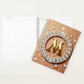 ✨ Rose Goud M Monogram Planner Chic Cadeaodesign (Display)